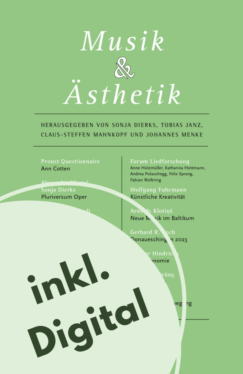 Musik & Ästhetik (inkl. Digital) Zeitschrift Studentenabo