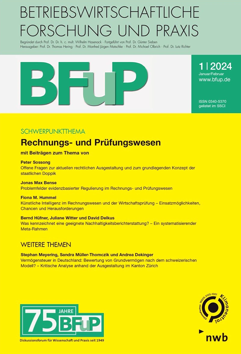 BFuP - Betriebswirtschaftliche Forschung und Praxis Studentenabo