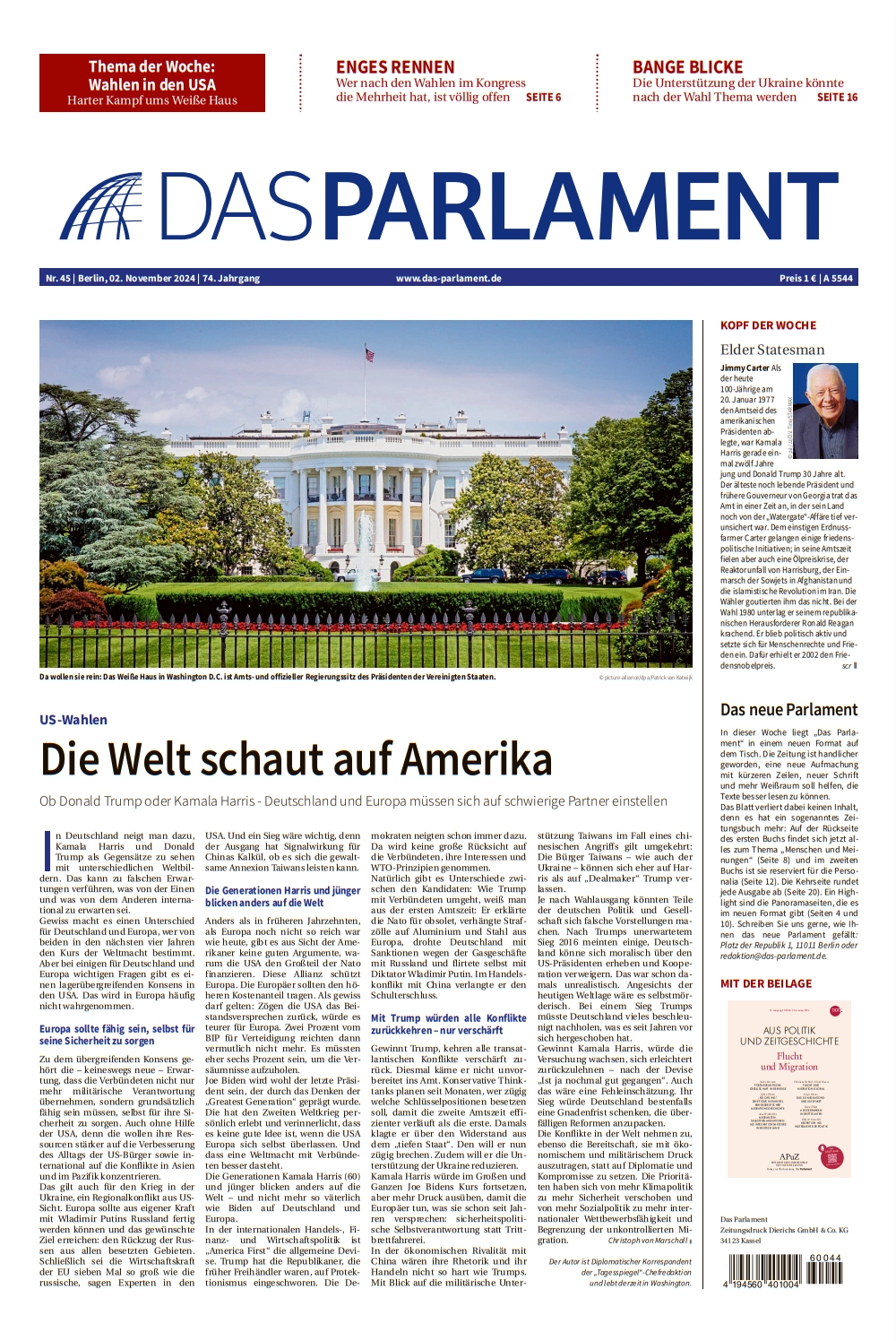 Das Parlament Zeitung Studentenabo